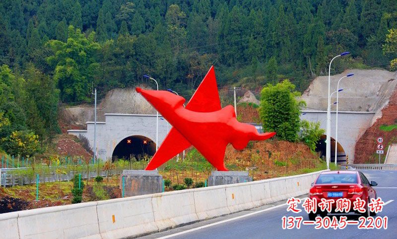 武汉不锈钢五角星雕塑标志着和平与希望