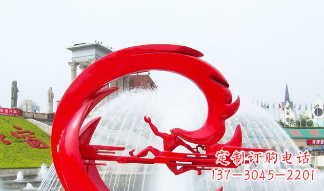 武汉夸父的传奇不锈钢雕塑