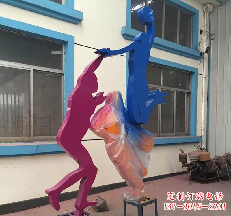武汉不锈钢篮球运动员雕塑纪念篮球运动传奇