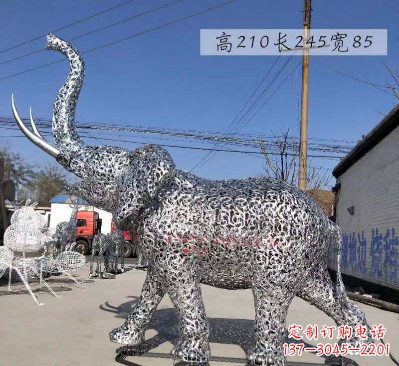 武汉不锈钢镂空大象雕塑精美绝伦的艺术品