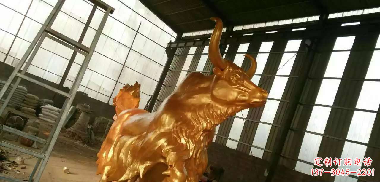 武汉精美不锈钢牦牛钛金雕塑