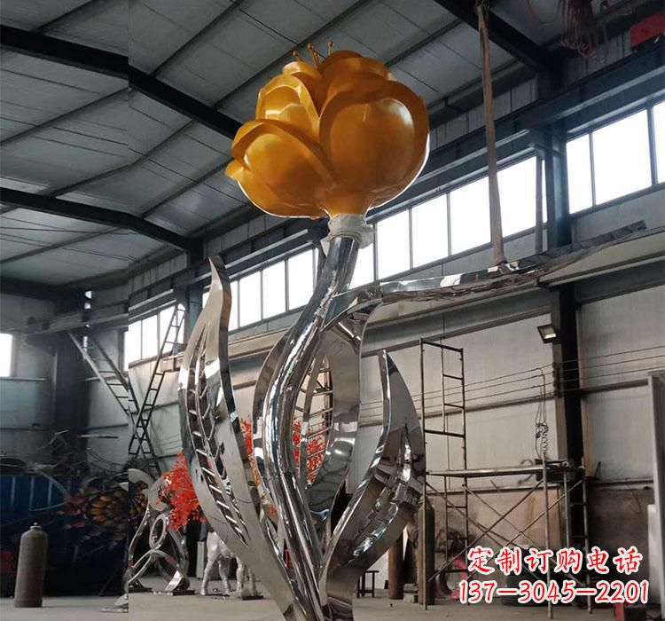 武汉不锈钢玫瑰花雕塑一款非凡的艺术品