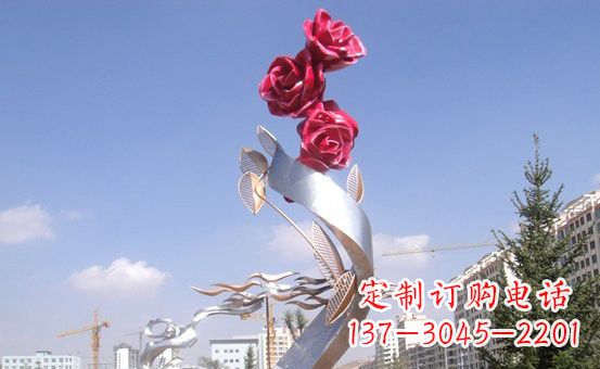 武汉不锈钢玫瑰雕塑精致的艺术之美
