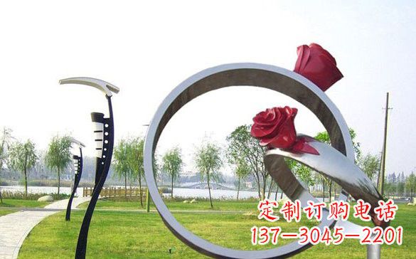 武汉不锈钢玫瑰花戒指精致雕塑之美