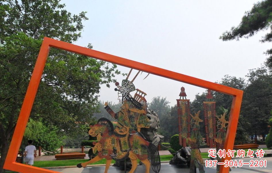 武汉传承皮影戏——不锈钢皮影戏雕塑