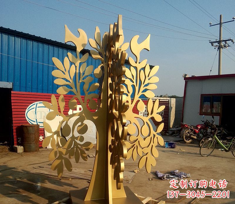 武汉不锈钢树叶园林景观雕塑——美妙绝伦的艺术之作