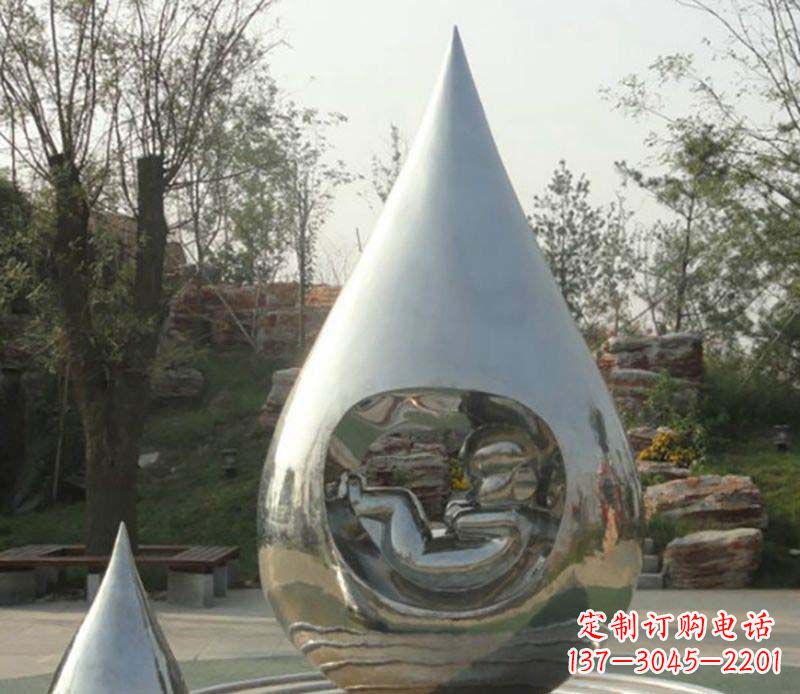 武汉不锈钢水滴雕塑精致简约的艺术之美