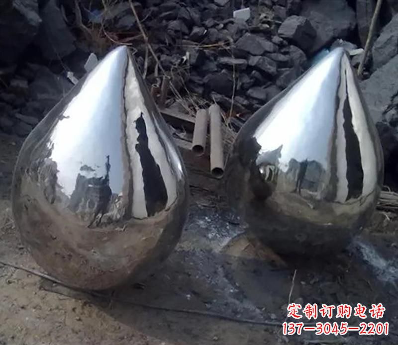 武汉不锈钢水滴雕塑美丽绽放