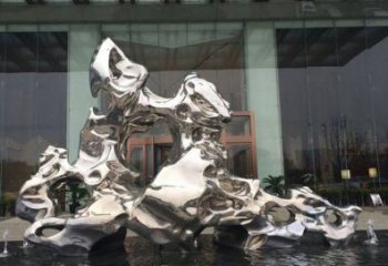 武汉精美太湖石雕塑，不锈钢企业的杰作