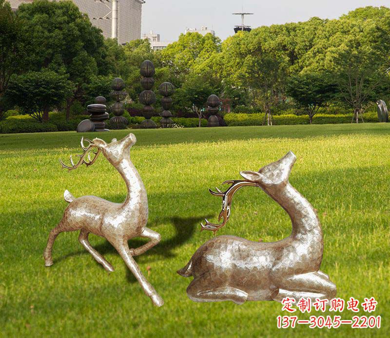 武汉不锈钢麋鹿雕塑彰显艺术精美