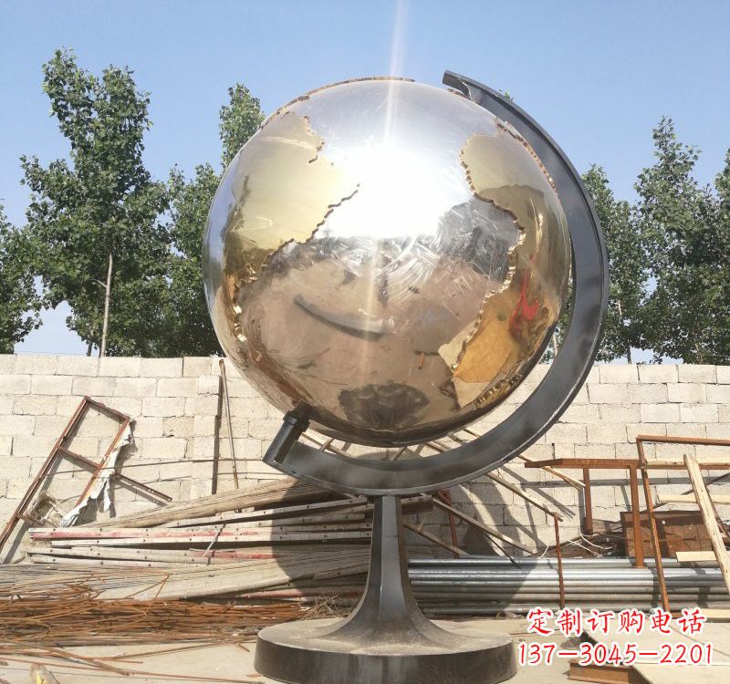 武汉不锈钢校园地球仪雕塑校园精神体现