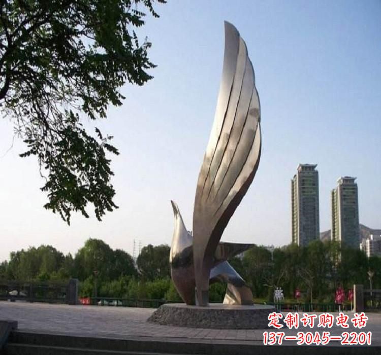 武汉精美的不锈钢翅膀雕塑