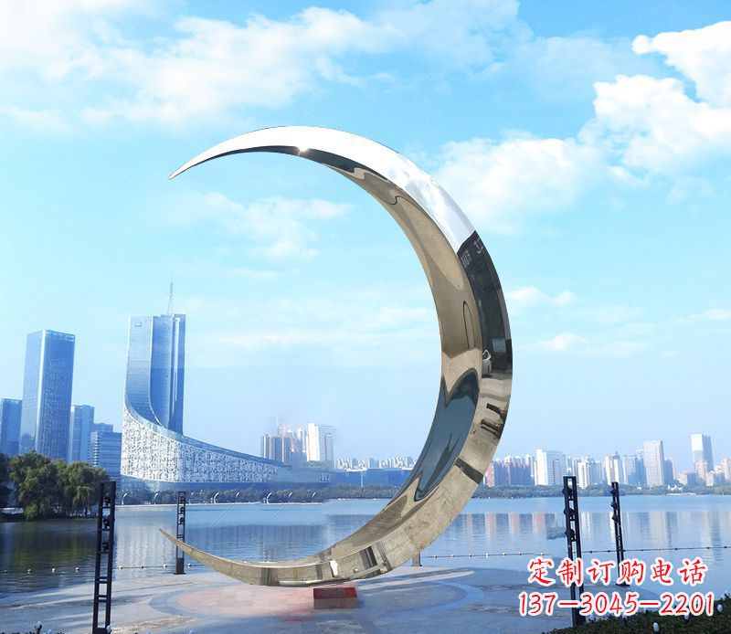 武汉不锈钢月亮雕塑象征着美丽的月亮