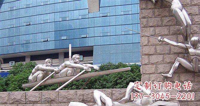 武汉不锈钢运动员雕塑——震撼的街头景观