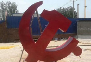 武汉不锈钢政府机关党建党徽雕塑