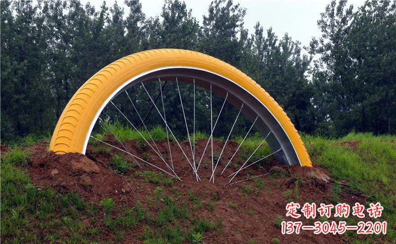 武汉不锈钢自行车雕塑——景观美化的象征