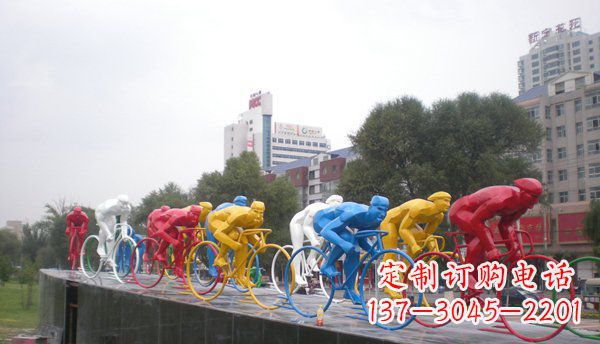 武汉不锈钢自行车雕塑激情与美感的结合