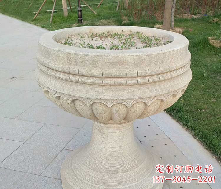 武汉大理石花盆石雕