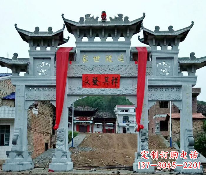 武汉精美大理石牌坊雕塑