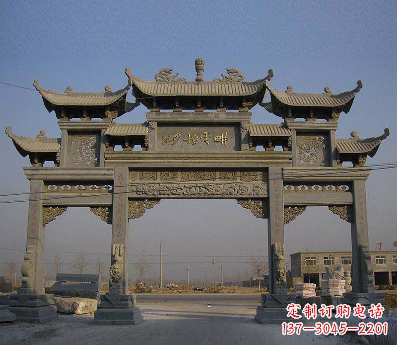 武汉大理石牌楼雕塑定制