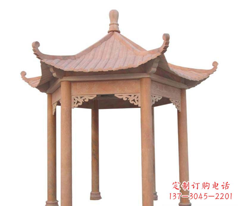 武汉大理石六角凉亭雕塑