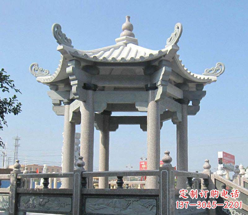 武汉大理石六角凉亭石雕，为您的家园带来浪漫情怀