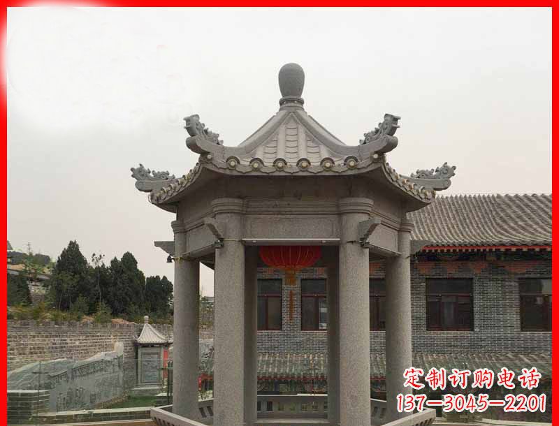 武汉大理石六角凉亭石雕