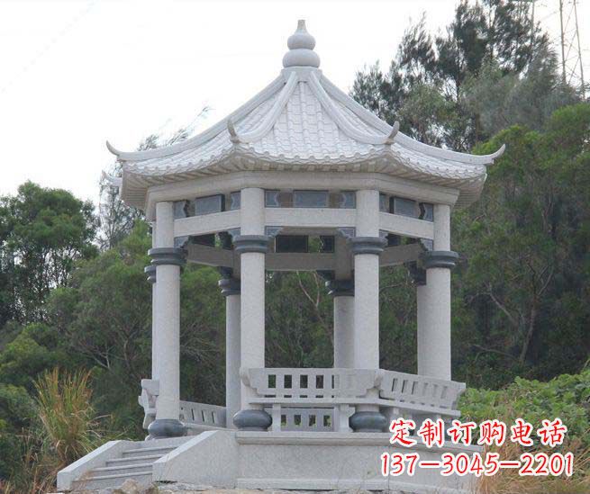 武汉大理石六角石雕凉亭营造舒适环境的完美体现