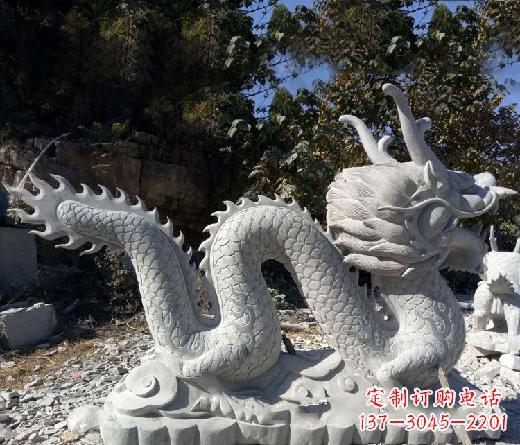 武汉精美大理石龙雕塑