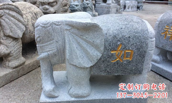 武汉精美大理石石象雕塑