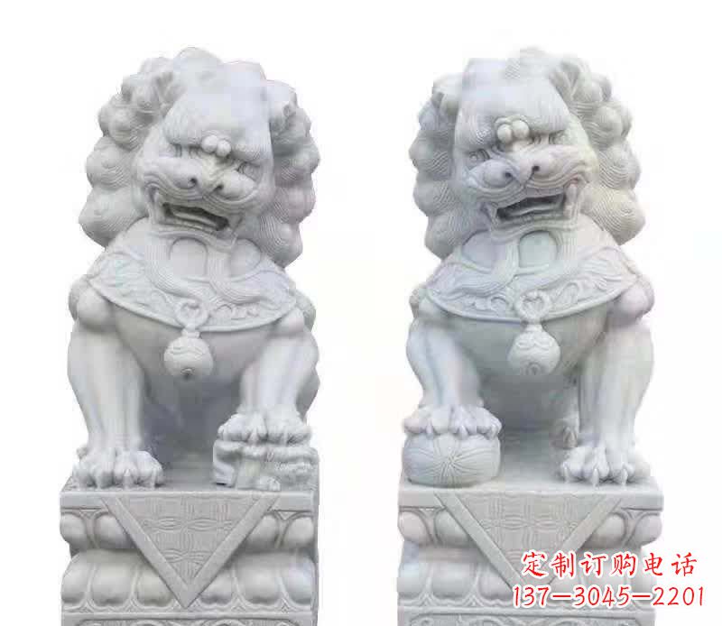 武汉大理石狮子雕塑震撼视觉、传承文化