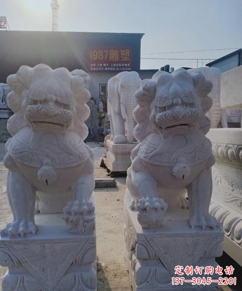 武汉大理石狮子雕塑,象征威严