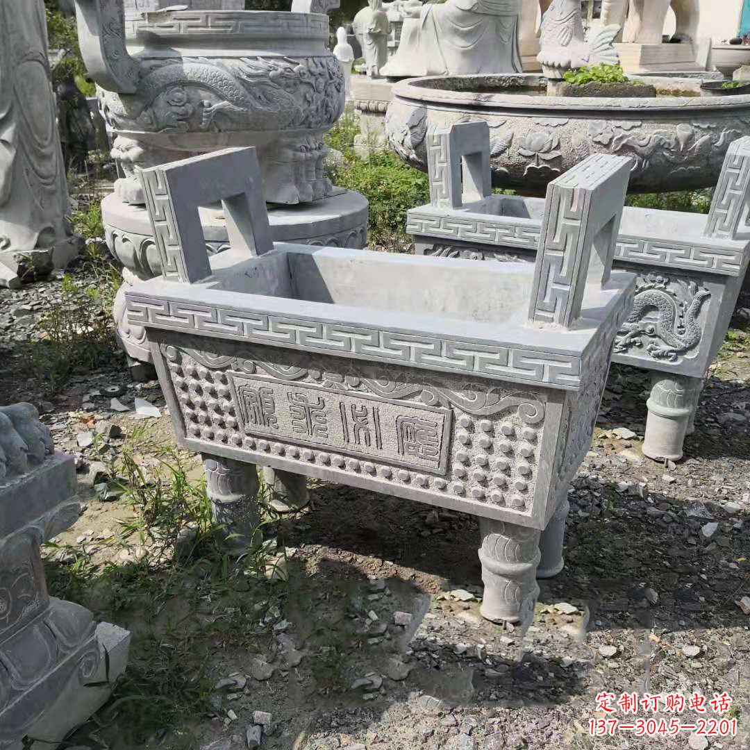 武汉精美大理石香炉石雕