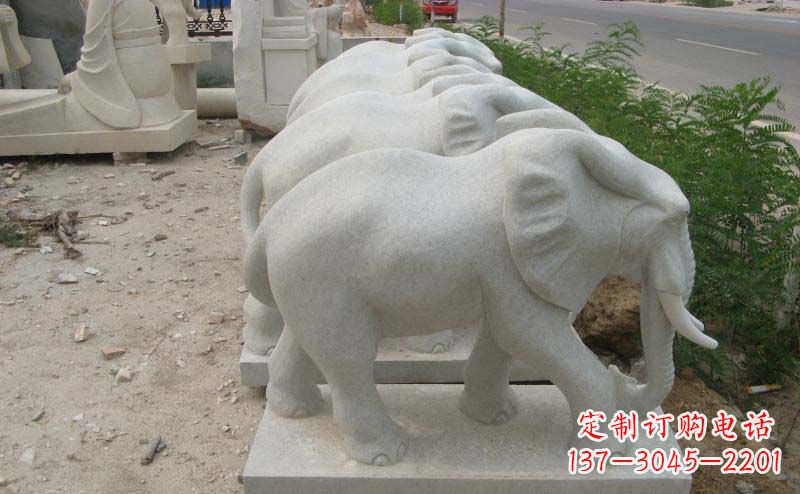 武汉大理石小象公园动物石雕