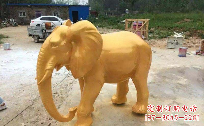 武汉大象玻璃钢仿铜动物雕塑