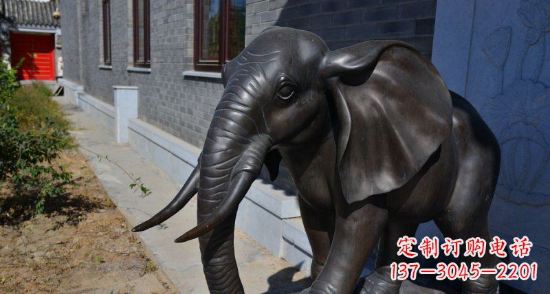 武汉大象动物铜雕 (2)