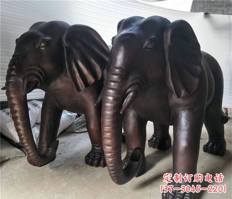 武汉大象动物铜雕塑