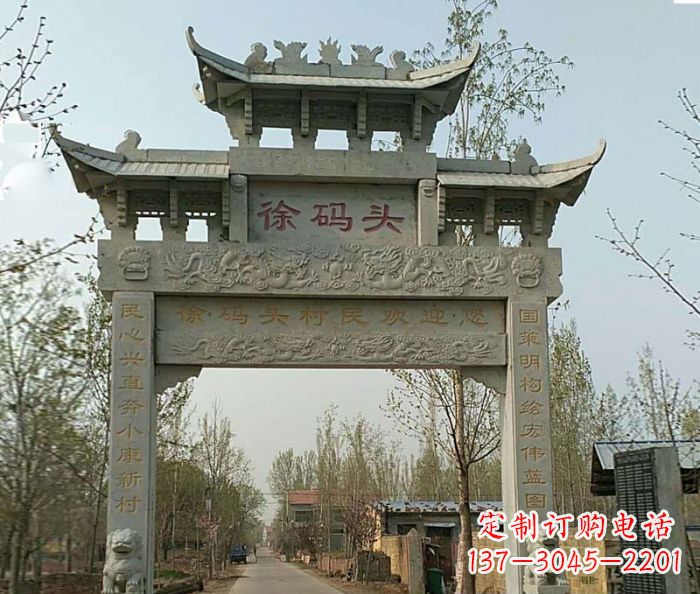 武汉精美纯手工大理石牌坊雕塑