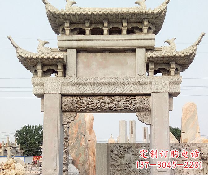 武汉特色大理石牌坊石雕