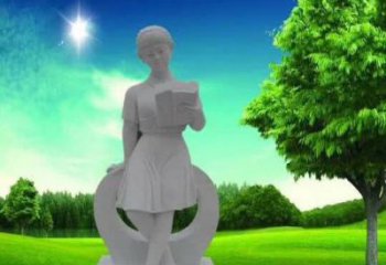 武汉精致大理石“看书女孩”雕塑
