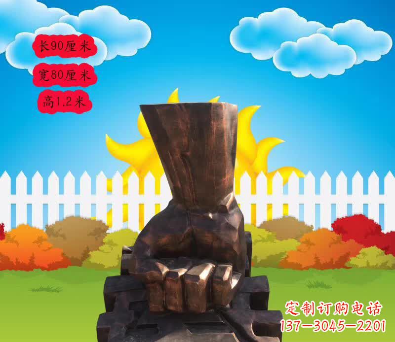 武汉精美铜拳头雕塑