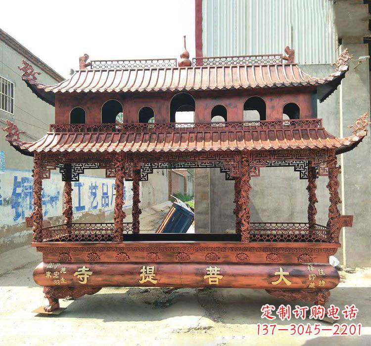 武汉方形铜定制香炉雕塑