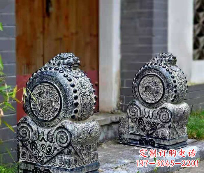 武汉仿古抱鼓石镇宅石门墩