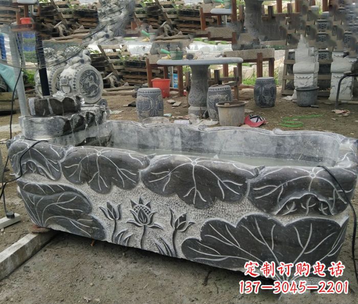 武汉传统石雕·精美荷花雕塑