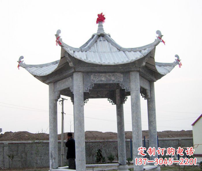 武汉仿古六角石雕凉亭