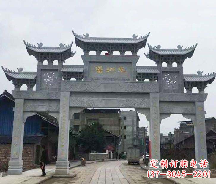 武汉仿古三门五楼牌坊石雕