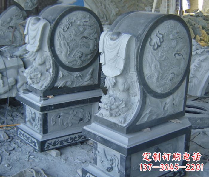 武汉仿古石门墩招财抱鼓石雕塑