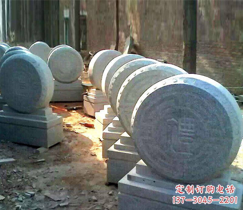 武汉仿古石门墩招财抱鼓石雕