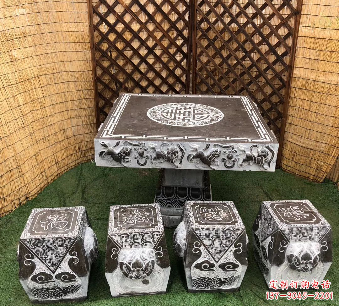 武汉仿古石桌凳公园景观石雕