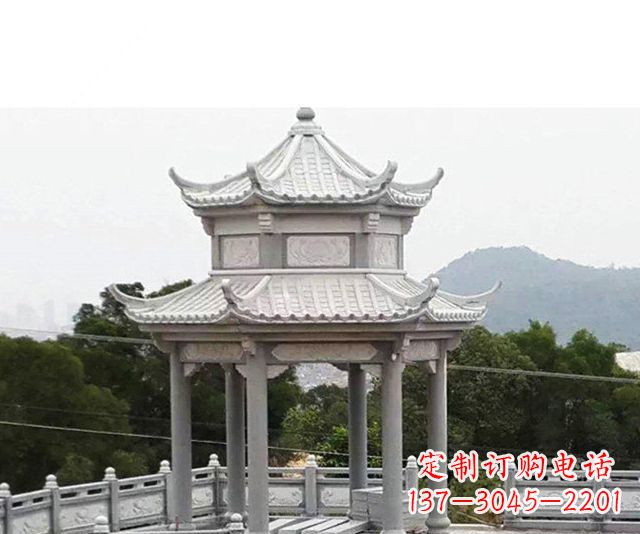 武汉仿古双层石雕凉亭 (6)